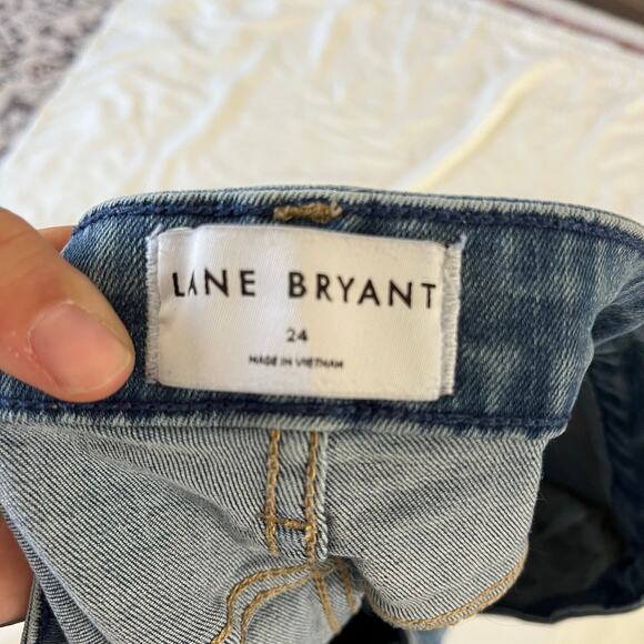 Lane Bryant Plus Sz 24 3.5 inch Inseam High Rise Denim Jean Shorts - Picture 3 of 6